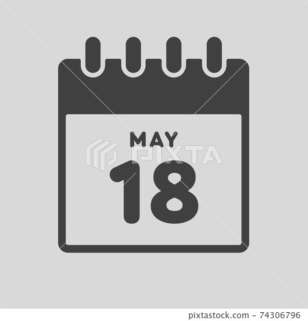 Icon day date 18 May, template calendar page Icon day date 18 May, template calendar page 74306796