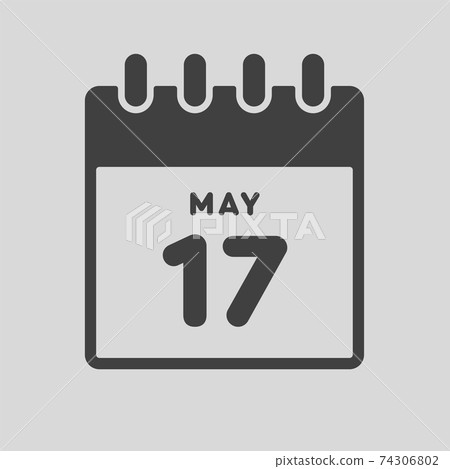 Icon day date 17 May, template calendar page Icon day date 17 May, template calendar page 74306802