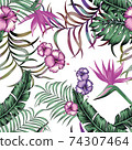 Tropical exotic seamless composittion white background 74307464