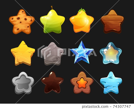 Rate stars cartoon set, game interface, ui or gui Rate stars cartoon set, game interface, ui or gui 74307747