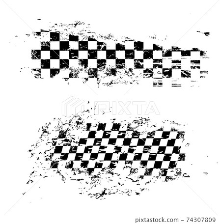 Race flag grunge pattern, vector sports symbol 74307809