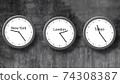 Three watch dials. London, New York, Tokyo. 74308387