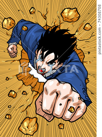 Superman punch fist businessman suit 74308708