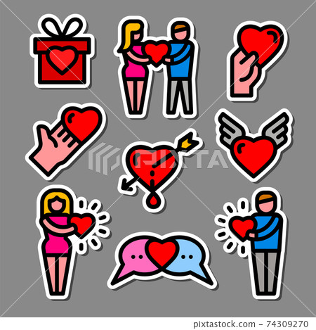 color love stickers - Stock Illustration [74309270] - PIXTA