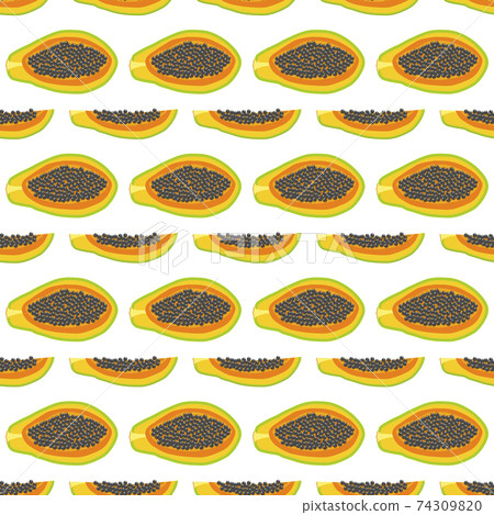 Illustration on theme big colored seamless papaya 74309820