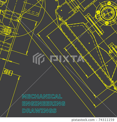 Mechanical engineering. Technical illustration. Backgrounds of engineering subjects 74311159