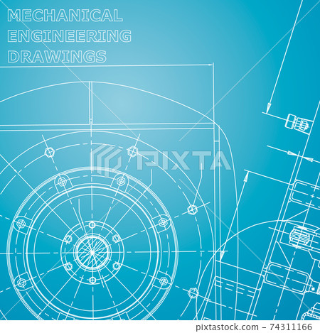 Mechanical engineering. Technical illustration. Backgrounds of engineering subjects 74311166
