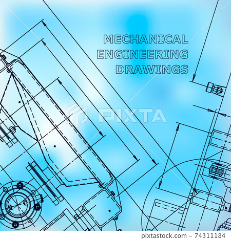 Mechanical engineering. Technical illustration. Backgrounds of engineering subjects 74311184
