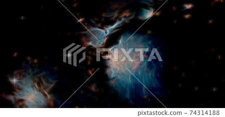 Fractal abstract outer space. Galaxy background. Elements of this image furnished by NASA. 74314188