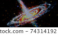 Fractal abstract outer space. Galaxy background. Elements of this image furnished by NASA. 74314192