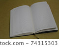 school notebook on a white background, notepad on 74315303