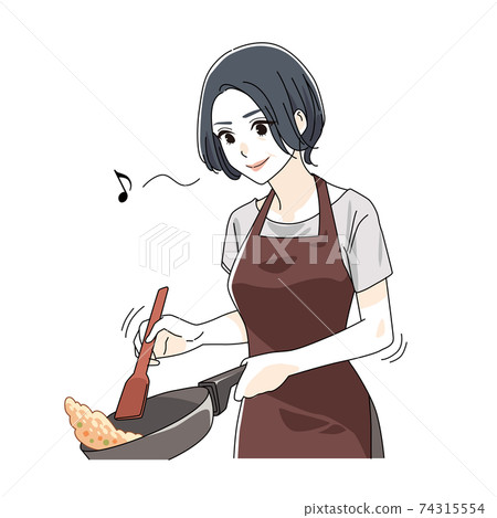 Woman in her 40s cooking Woman in her 40s cooking 74315554