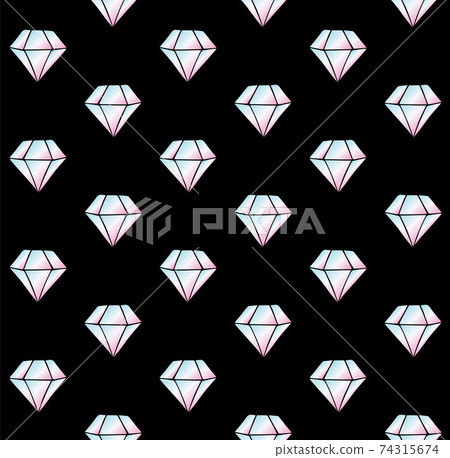 Vector seamless pattern of holographic diamonds - 스톡일러스트 [74315674] - PIXTA