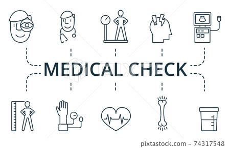 Medical Check icon set. Collection contain pack... - Stock Illustration ...