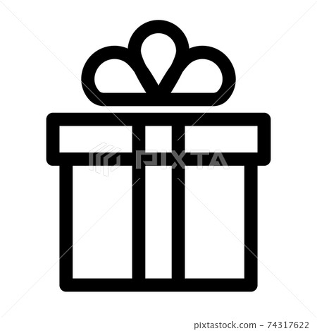 Gift box in line style. Gift box icon or present icon. Gift box in line style. Gift box icon or present icon. 74317622