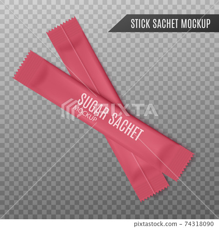 Download Two Red Foil Sachets Stick Packs For Sugar Stock Illustration 74318090 Pixta