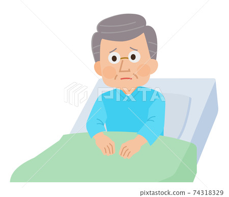 Illustration of an elderly male inpatient who... - Stock Illustration ...