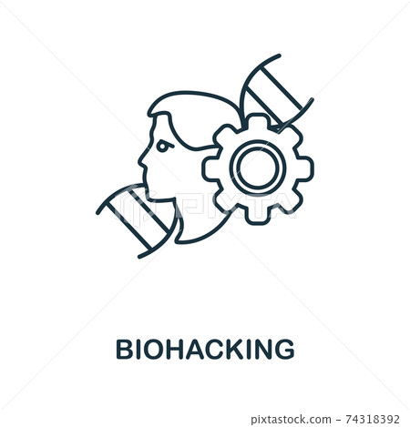 Biohacking icon. Simple line element Biohacking symbol for templates, web design and infographics 74318392