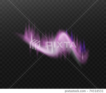Polar northern aurora glowing effect, realistic vector illustration isolated. Polar northern aurora glowing effect, realistic vector illustration isolated. 74318531