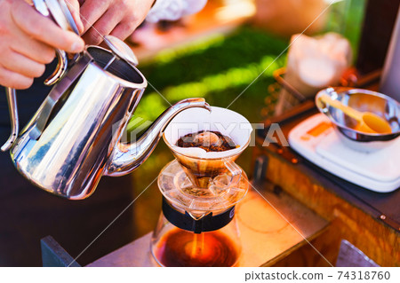 Barista coffee brewing [cafe image] 74318760