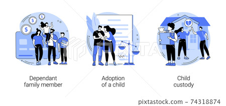 Family law abstract concept vector illustrations. Family law abstract concept vector illustrations. 74318874