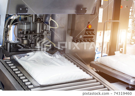 Production and manufacture of milk cream from cow's milk. Automatic, high fat automatic cream filling process, industry, milk product Production and manufacture of milk cream from cow's milk. Automatic, high fat automatic cream filling process, industry, milk product 74319460