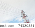 支撐電線的日本鋼塔 74320881
