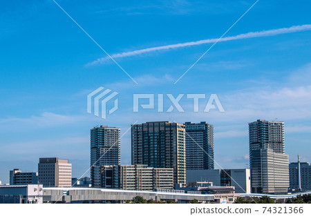 View of Tokyo cityscape of Japan, tower apartment, Yurikamome, Ariake Tennis Forest Station, etc. 74321366