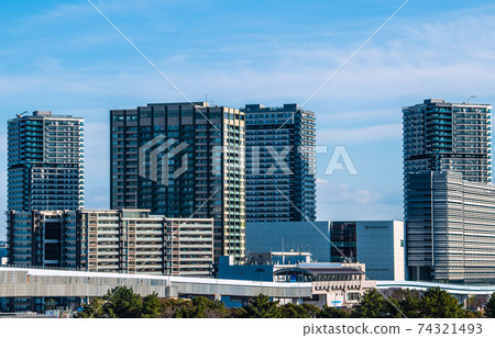 View of Tokyo cityscape of Japan, tower apartment, Yurikamome, Ariake Tennis Forest Station, etc. View of Tokyo cityscape of Japan, tower apartment, Yurikamome, Ariake Tennis Forest Station, etc. 74321493