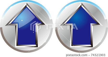 Silver blue up arrow button icon on / off - Stock Illustration ...