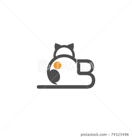 Cat Icon Logo With Letter B Template Design Vector - Stock Illustration ...