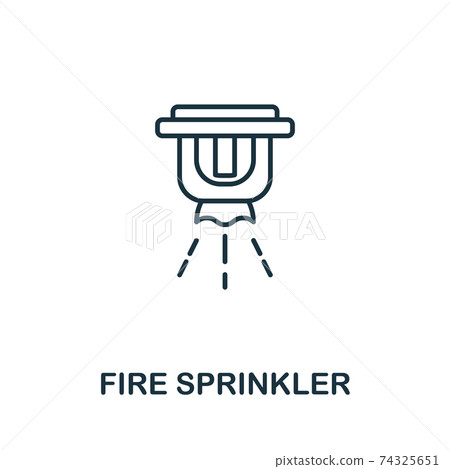 Fire Sprinkler outline icon. Thin line concept element from fire safety icons collection. Creative Fire Sprinkler icon for mobile apps and web usage Fire Sprinkler outline icon. Thin line concept element from fire safety icons collection. Creative Fire Sprinkler icon for mobile apps and web usage 74325651