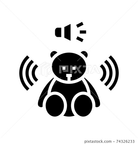 sound musical teddy bear toy glyph icon vector illustration 74326233