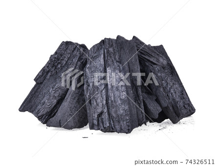 wood charcoal isolated on white background wood charcoal isolated on white background 74326511