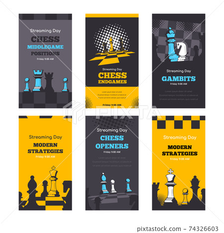 Modern Trendy Story Templates for Chess Streaming - Stock Illustration ...