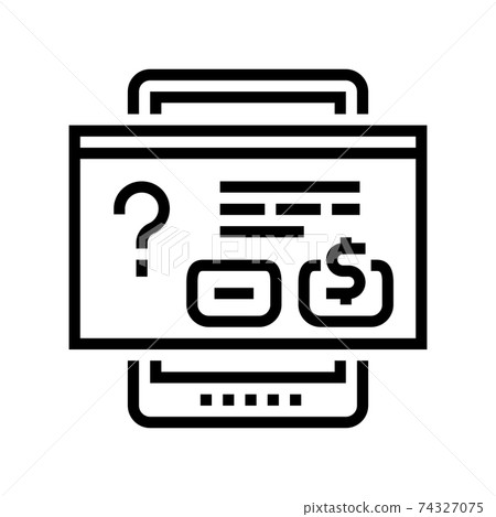 buying window on tablet screen line icon vector illustration 74327075
