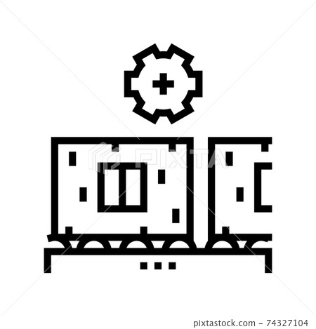house wall production line icon vector illustration 74327104
