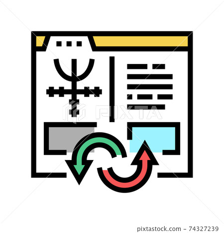 index to information converter color icon vector illustration 74327239