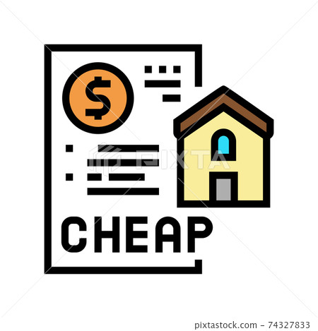 cheap house construction color icon vector illustration cheap house construction color icon vector illustration 74327833