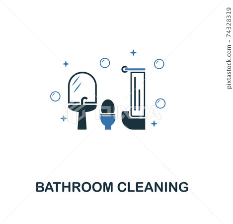 Bathroom Cleaning icon. Creative two colors... - Stock Illustration ...