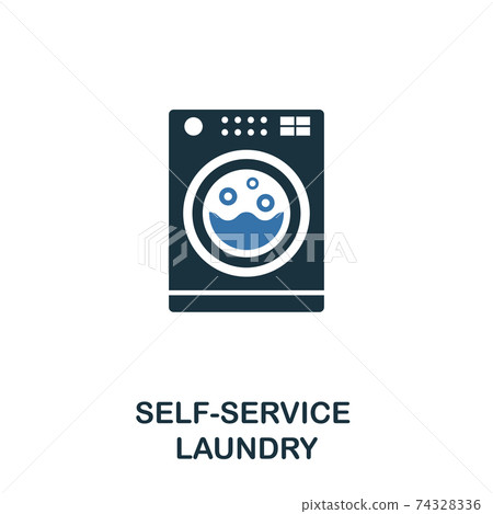 Self-Service Laundry icon. Creative two colors design from cleaning icons collection. UI and UX usage. Illustration of self-service laundry icon. Pictogram isolated on white 74328336