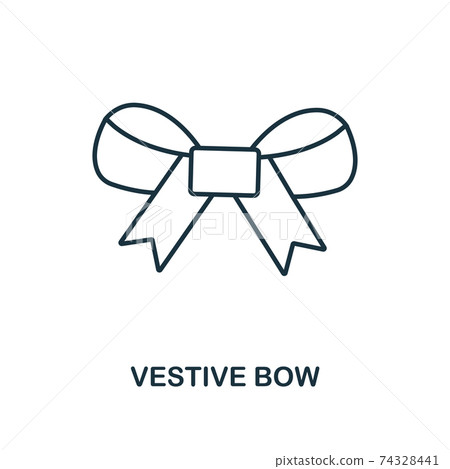 Vestive Bow icon. Line style from christmas icon collection. Thin Vestive Bow icon for web design, apps, software, print usage Vestive Bow icon. Line style from christmas icon collection. Thin Vestive Bow icon for web design, apps, software, print usage 74328441