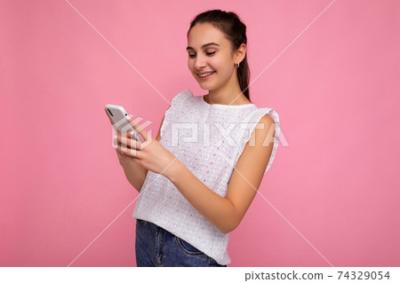 beautiful teenage girl in casual clothes, Stock image