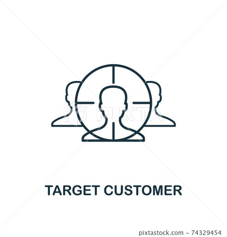 Target Customer icon. Line style element from business strategy collection. Thin Target Customer icon for web design, software and infographics 74329454