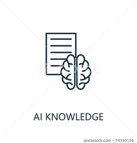 Ai Knowledge thin line icon. Creative simple... - Stock Illustration ...