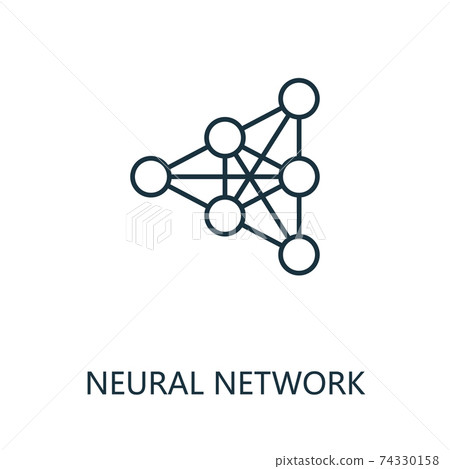 Neural Network thin line icon. Creative simple design from artificial intelligence icons collection. Outline neural network icon for web design and mobile apps usage Neural Network thin line icon. Creative simple design from artificial intelligence icons collection. Outline neural network icon for web design and mobile apps usage 74330158