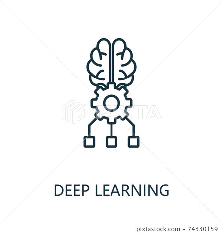 Deep Learning thin line icon. Creative simple design from artificial intelligence icons collection. Outline deep learning icon for web design and mobile apps usage Deep Learning thin line icon. Creative simple design from artificial intelligence icons collection. Outline deep learning icon for web design and mobile apps usage 74330159
