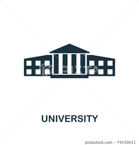 University vector icon symbol. Creative sign from education icons collection. Filled flat University icon for computer and mobile 74330651