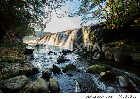 A spectacular view of Yokotaki, which has abundant water flowing downstream of the Kikuchi Gorge 74330915