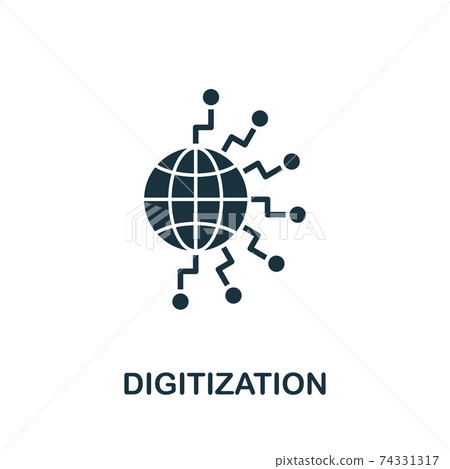Digitization icon. Simple element from digital disruption collection. Filled Digitization icon for templates, infographics and more Digitization icon. Simple element from digital disruption collection. Filled Digitization icon for templates, infographics and more 74331317